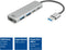 ACT AC6125 - USB-A hub - 2x USB-A 2x USB-C 5Gbps USB-C power poort - Grijs