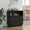 vidaXL - Dressoir - met - LED - Zwart - Eiken - 71x34,5x75 - cm - Geengineerd - Hout