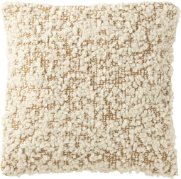 J-Line kussen vierkant bouclé - katoen/polyester -camel/creme