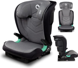 Lionelo Neal - i-Size Premium Autostoel 100-150 cm - ISOFIX - Verstelbare hoofdsteun 14 posities - Ventilatiesysteem - Zijbescherming - Wasbare bekleding - Groeit mee tot 12 jaar - Grijs