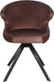 Eetkamerstoel Nashville - 59x60x80 - Cognac bruin - Velours/metaal