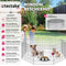 tectake® - Vrijloopren Hopper - Buitenverblijf met veiligheidsnet - Ø 145 x 73 cm