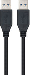 Nanocable 10.01.1001-BK - USB A - Male/male - 100cm - Zwart