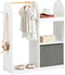 SoBuy KMB40-W - Kinderkledingkast - Multifunctioneel met Planken & Mand - Wit