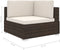 vidaXL - Hoekbank - 1 - st - met - kussens - poly - rattan - bruin