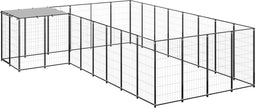 vidaXL - Hondenkennel - 10,89 - m² - staal - zwart