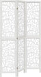vidaXL - Kamerscherm - met - 3 - panelen - massief - paulowniahout - wit