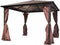 vidaXL - Prieel - met - gordijn - 300x300 - cm - aluminium - bruin
