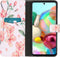 iMoshion Hoesje Geschikt voor Samsung Galaxy A71 Hoesje Met Pasjeshouder - iMoshion Design Softcase Bookcase - Wit / Roze / Blossom Watercolor
