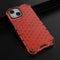 Lunso - Honinggraat Armor Backcover hoes - Geschikt voor iPhone 13 Mini - Rood