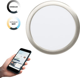 EGLO connect.z Fueva-Z - Smart Inbouwlamp - Dimbaar - Ø 21,6 cm - Grijs/Wit