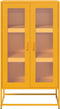 vidaXL - Hoge - kast - 68x39x123 - cm - staal - mosterdgeel