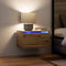 vidaXL - Nachtkastje - met - LED - Muurmontage - Artisan - Eiken - 50x36x30 - cm