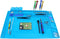 Velleman Silicone soldeermat - Hittebestendig tot 500 °C - 10 opbergvakken - 450 x 300 mm - Blauw