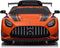 Elektrische kinderauto - oranje - Mercedes AMG GT3 - draaibaar stuur - veiligheidsgordels