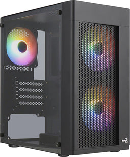 Aerocool Hexform - Mini Tower PC - 3x 120mm FRGB fans - Zwart