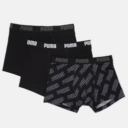 PUMA Boxershorts Logo AOP - Heren - 3-pack - Zwart (3-pack)