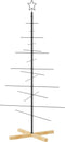 vidaXL - Kerstdecoratie - kerstboom - met - houten - basis - 150 - cm - metaal - zwart