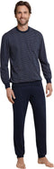 Schiesser Heren Pyjama - Lange broek - 100% Katoen - Donkerblauw