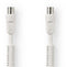 Nedis Coaxkabel - Coax Male naar Coax Female - 120 dB - 75 Ohm - 3.00 m - Wit