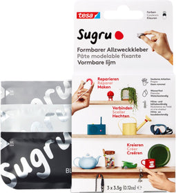 Tesa - Kneedbare lijm Sugru 41231 3 pak zwart wit grijs