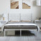vidaXL - Bedframe - met - hoofdbord - metaal - wit - 150x200 - cm