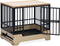 Designed by Lotte Quirine - Hondenbench - Verhoogde instap met uitneembare lade - Zwart - M - 81x57x71 cm