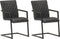 vidaXL - Eetkamerstoelen - 2 - st - echt - leer - zwart