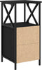 vidaXL - Nachtkastje - Zwart - Eiken - 34x35,5x70 - cm - Houtfineer