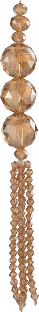 J-Line Kerstboomhangers met parels - kuntstof - goud - small - 3 stuks - kerstversiering