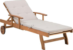 JAVA - Strandstoel - Lichte houtkleur/Lichtgrijs - Acaciahout