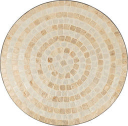 J-Line decoratie Dienblad Rond Schelpen - karton - beige