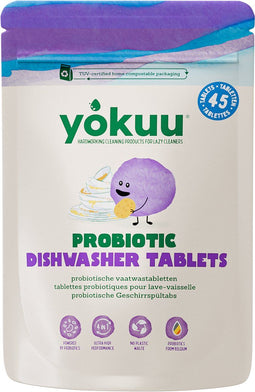 YOKUU Dishwasher tablets - 45 pieces - All in one Dishwasher tablets and Rinse Aid for Dishwasher -