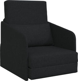 vidaXL - Vloersofa - Bed - 2-in-1 - Zwart - 65x80x83 - cm - Stof