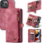Caseme - vintage 2 in 1 portemonnee hoes - Geschikt voor iPhone 13 Pro - Rood