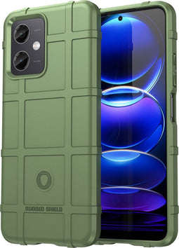 imoshion Hoesje Geschikt voor Xiaomi Poco X5 5G Hoesje Siliconen - imoshion Rugged Shield Backcover - Groen