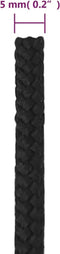 vidaXL - Boottouw - 5 - mm - 500 - m - polypropeen - zwart