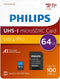 Philips Micro SDXC - 64GB - UHS-I U3 - 100 MB/s leessnelheid