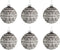 J-Line kerstbal Rond Print - glas - grijs/beige - small - doos van 6