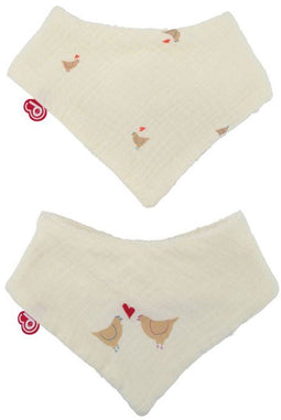 DOMIVA Poule d'Amour - Bandana slabbetjes - Zacht en absorberend katoen - (2 stuks)