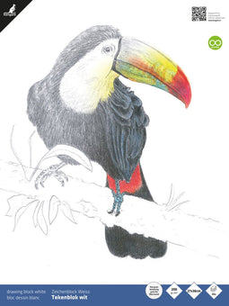 Kangaro tekenblok - 27x36cm - 200 grams - 20 vel - wit fijne korrel - K-5331