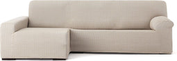Hoes voor chaise longue met lange armleuning links Eysa JAZ Beige 180 x 120 x 360 cm