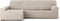Hoes voor chaise longue met lange armleuning links Eysa JAZ Beige 180 x 120 x 360 cm
