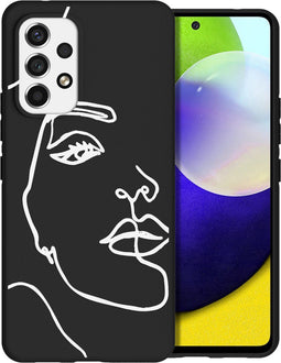 iMoshion Hoesje Geschikt voor Samsung Galaxy A53 Hoesje Siliconen - iMoshion Design hoesje - Transparant / Line Art Woman Black