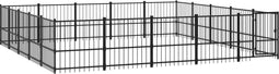 vidaXL - Hondenkennel - voor - buiten - 23,52 - m² - staal