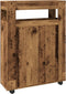 vidaXL - Badkamerkast - smal - met - wielen - bewerkt - hout - oud - houtkleurig