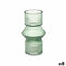 Vaas Strepen Groen Kristal 9,5 x 16,5 x 9,5 cm (8 Stuks)