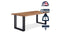 feel furniture - 160x90 Eettafel - Massief Boomstamblad Eiken - 5 cm dik - Twin U Frame