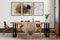 Feel Furniture - 160x90 Eettafel - Massief Glad Boomstamblad Eiken - 5 cm dik - Twin U Frame