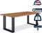 Feel Furniture - 160x90 Eettafel - Massief Glad Boomstamblad Eiken - 5 cm dik - Twin U Frame
